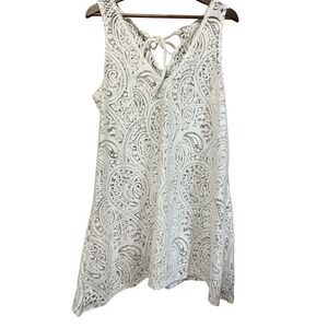 J Valdi Ivory Crochet Lace Tank Top Sleeveless V-Neck Casual Blouse Elegant‎